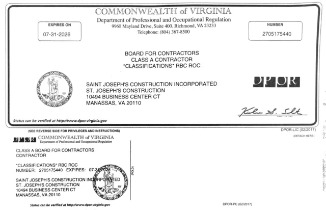 VA Contractor License